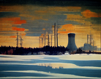 nuclear power plant in winter