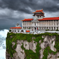a sophisticated City hall on a gigantic cliff above the stormy sea-011